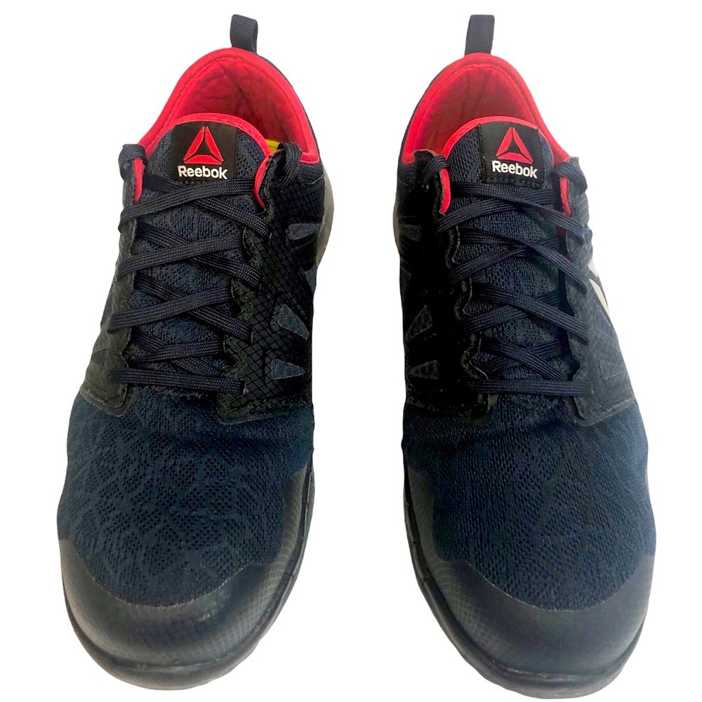 Reebok Work Steel Toe Navy Blue Red Lace Up Shoes MENS SIZE 10 RB4250
